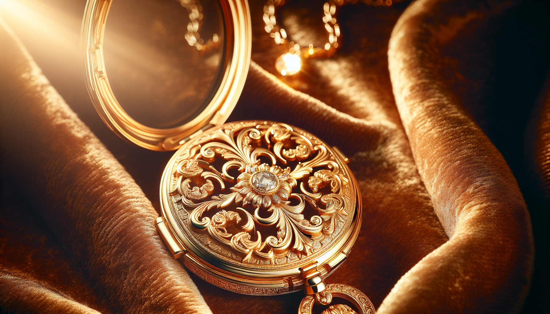 A stunning image showcasing the elegance and charm of gold locket pendants. The image should highlight the intricate detailing and craftsmanship surrounding the intricate designs and tender artistry i
