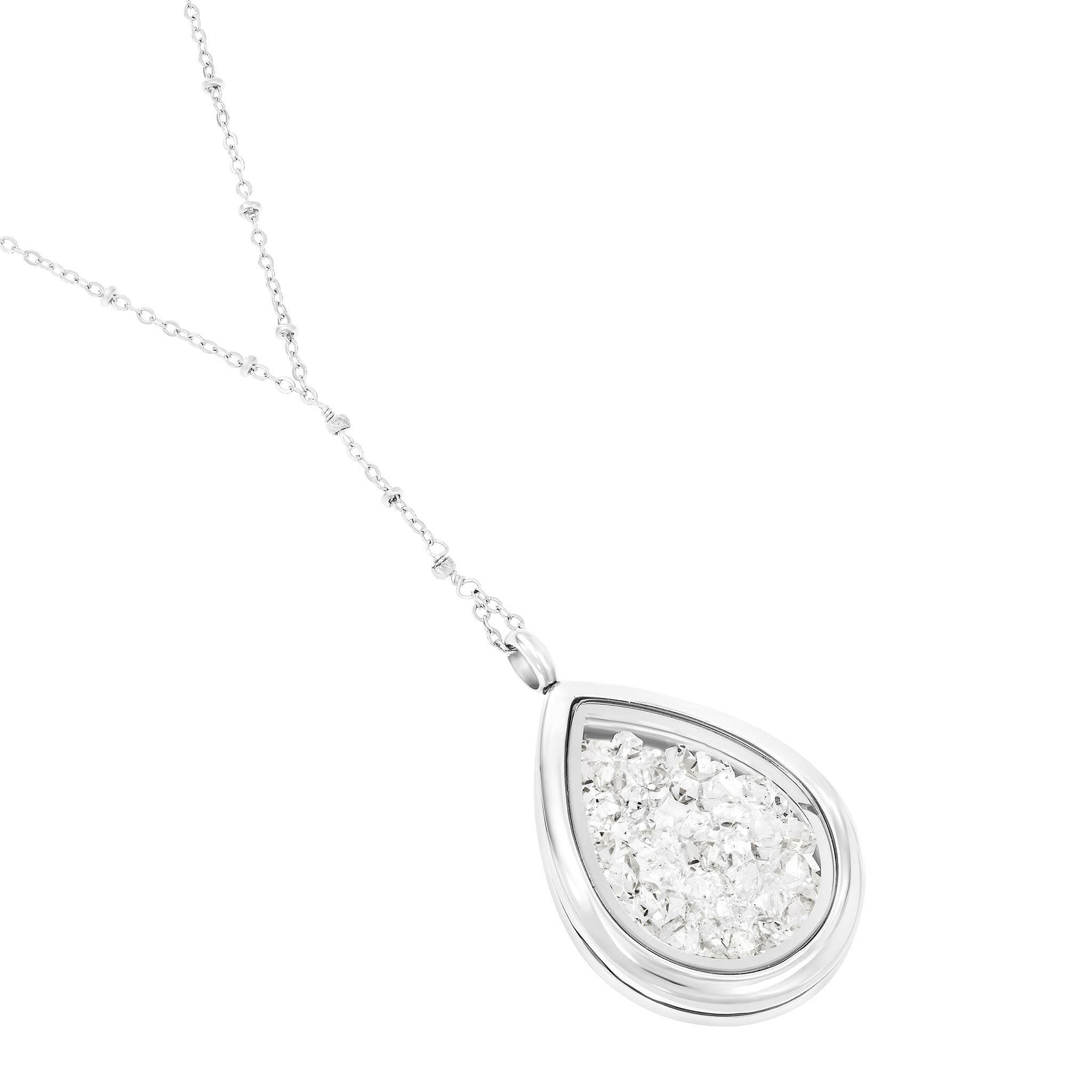 Silver Teardrop Locket | Gemstone Teardrop Necklace | Ashur