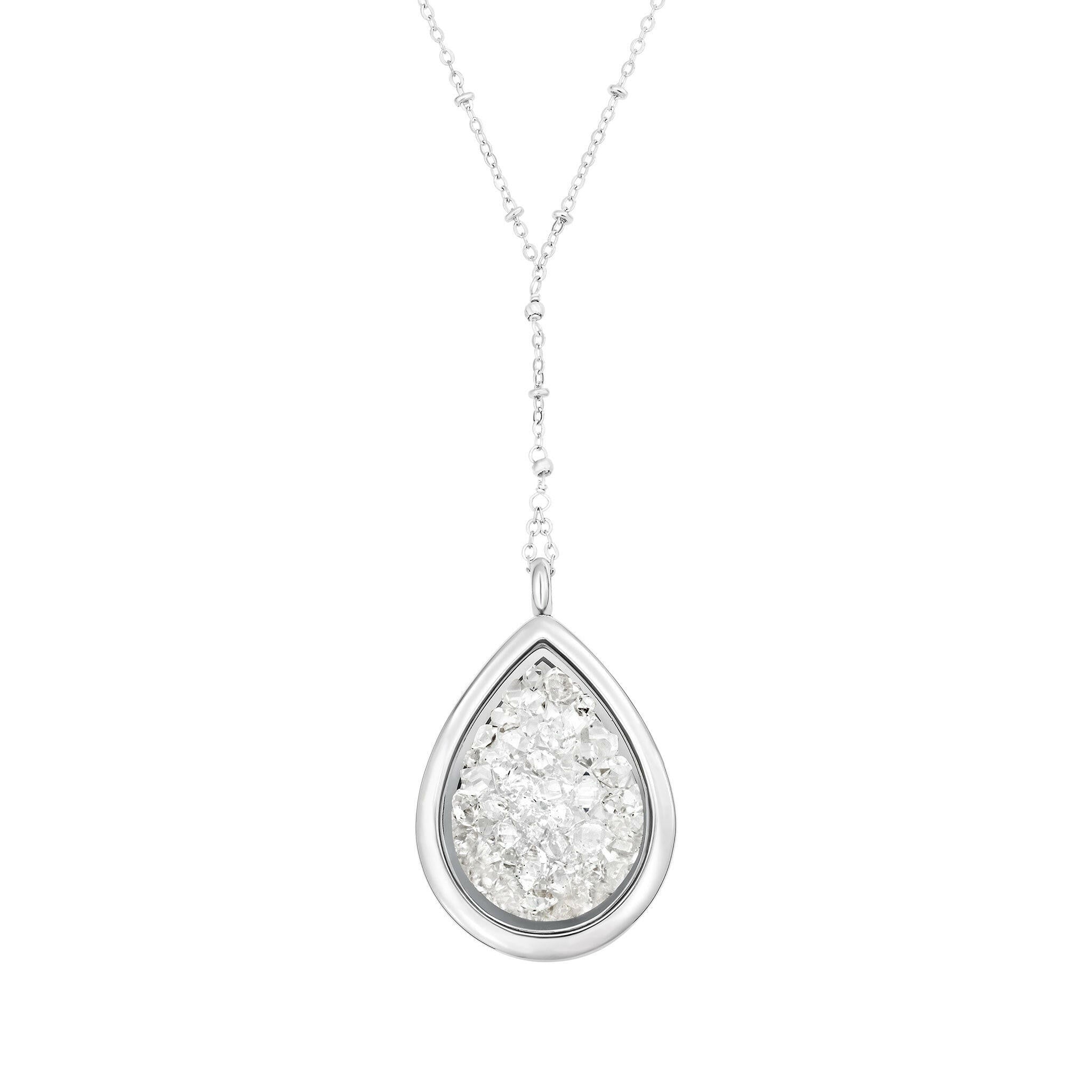 The Elise | Herkimer Diamonds | Silver Teardrop Locket