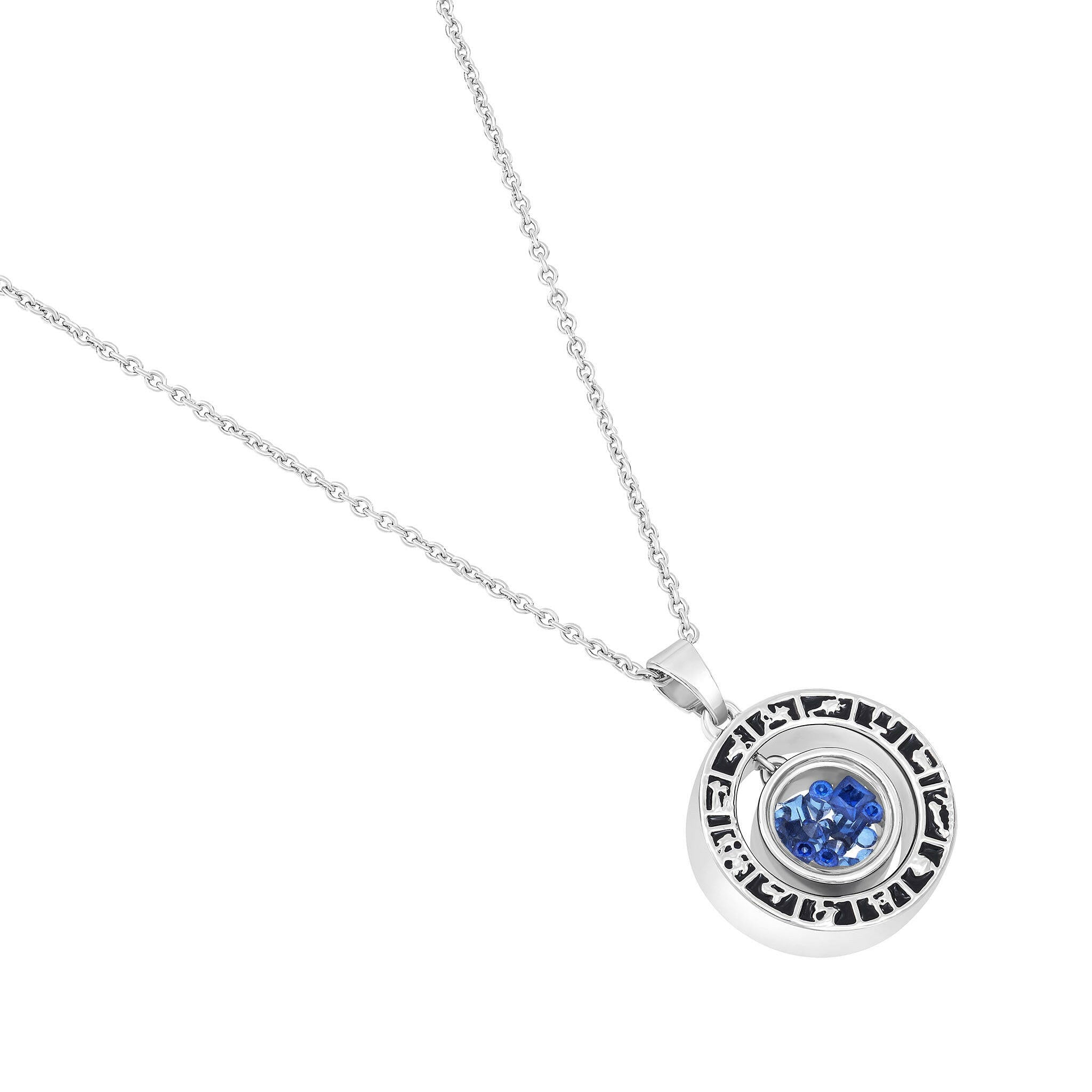 The Zoe | Blue Sapphire | White Gold | Astrological Pendant
